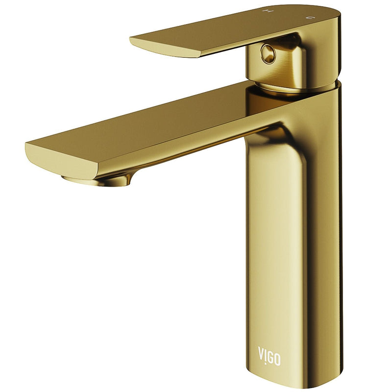 VIGO Davidson Single Handle Single Hole Bathroom Sink Faucet, WaterSense Certified, Matte Gold L2