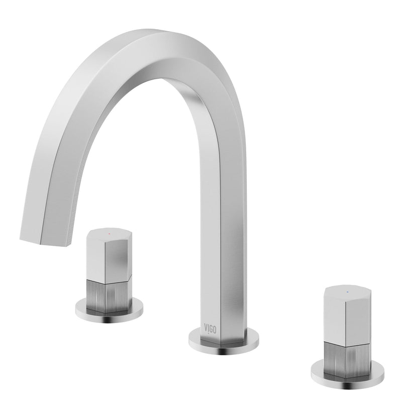 VIGO Hart 9-in 2-Handle Arched Bathroom Faucet, Various Finishes P7