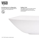 VIGO Hyacinth MatteStone White Bathroom Sink/Basin Set with Niko Faucet and Square Composite Vessel
