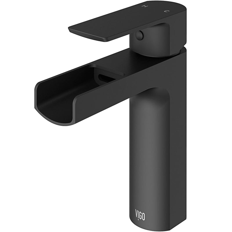 VIGO Ileana Single Handle Single Hole Bathroom Sink Faucet, WaterSense Certified, Matte Black I8