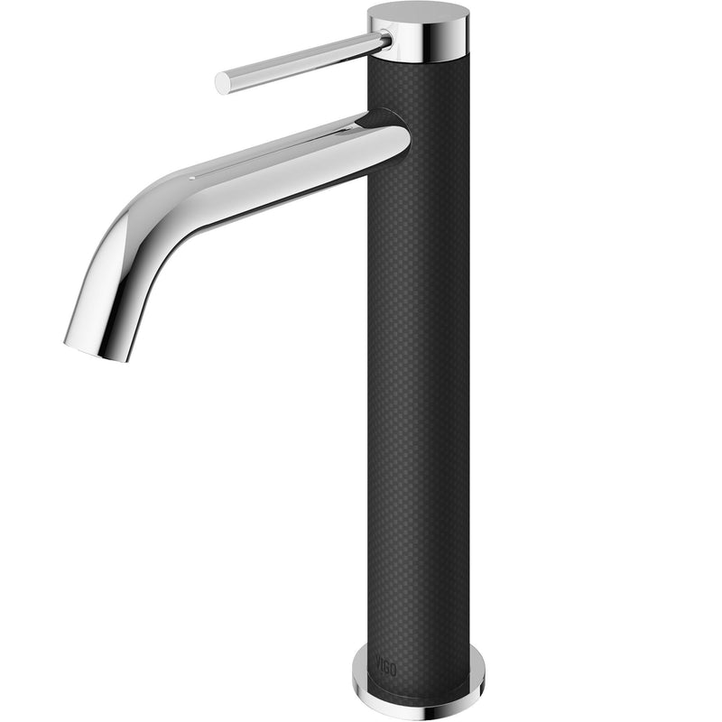 VIGO Lexington Single Handle Vessel Sink Bathroom Faucet with cFiber© Body, Chrome T9