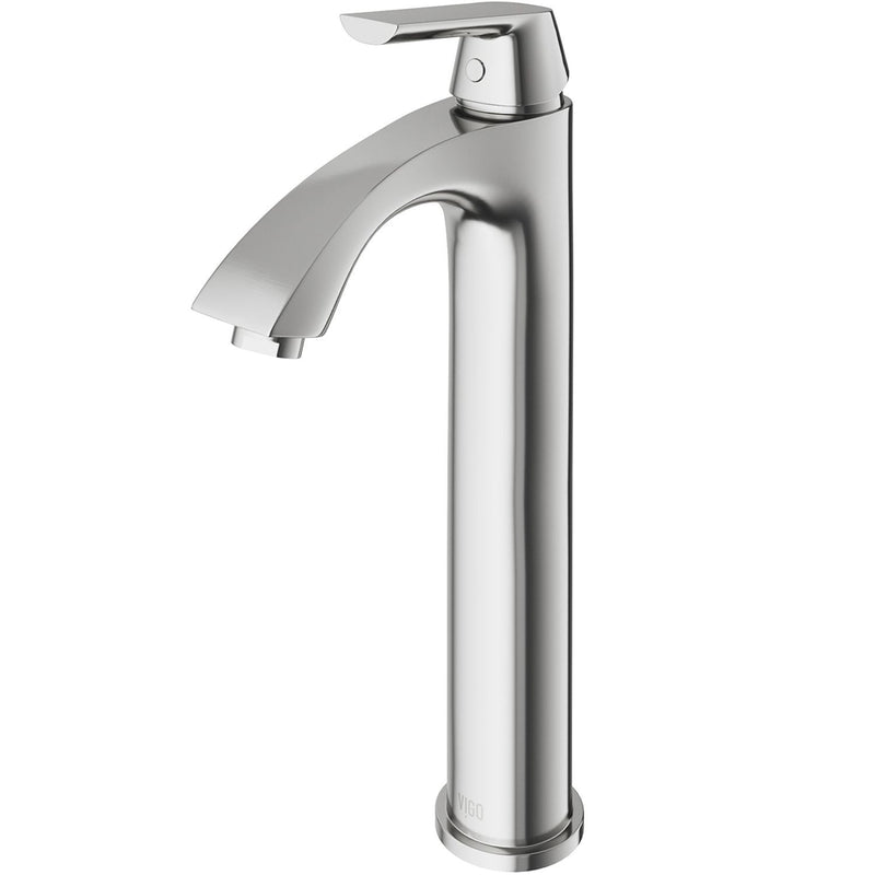 VIGO Linus Single Handle Vessel Sink Bathroom Faucet, Brushed Nickel I1