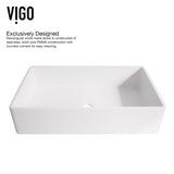 VIGO Magnolia MatteStone White Bathroom Sink/Basin Set with Matte Gold Duris Faucet and Rectangular Composite Vessel