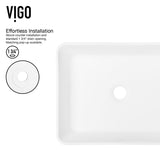 VIGO Marigold MatteStone Matte White Bathroom Sink/Basin Set with Apollo Faucet and Rectangular Composite Vessel