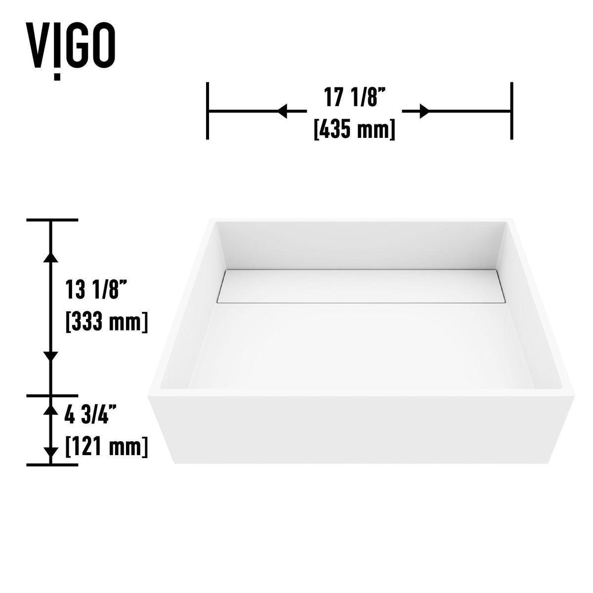 VIGO Montauk MatteStone White Bathroom Sink/Basin Set with Amada Faucet and Rectangular Composite Vessel