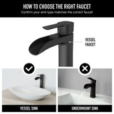 VIGO Niko Single Handle Single Hole Bathroom Sink Faucet, Matte Black