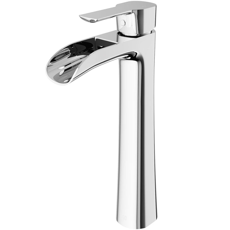 VIGO Niko Single Handle Vessel Sink Bathroom Faucet with Deck Plate, Chrome V7