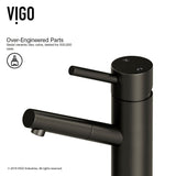 VIGO Noma Single Handle Single Hole Bathroom Sink Faucet, Matte Black,