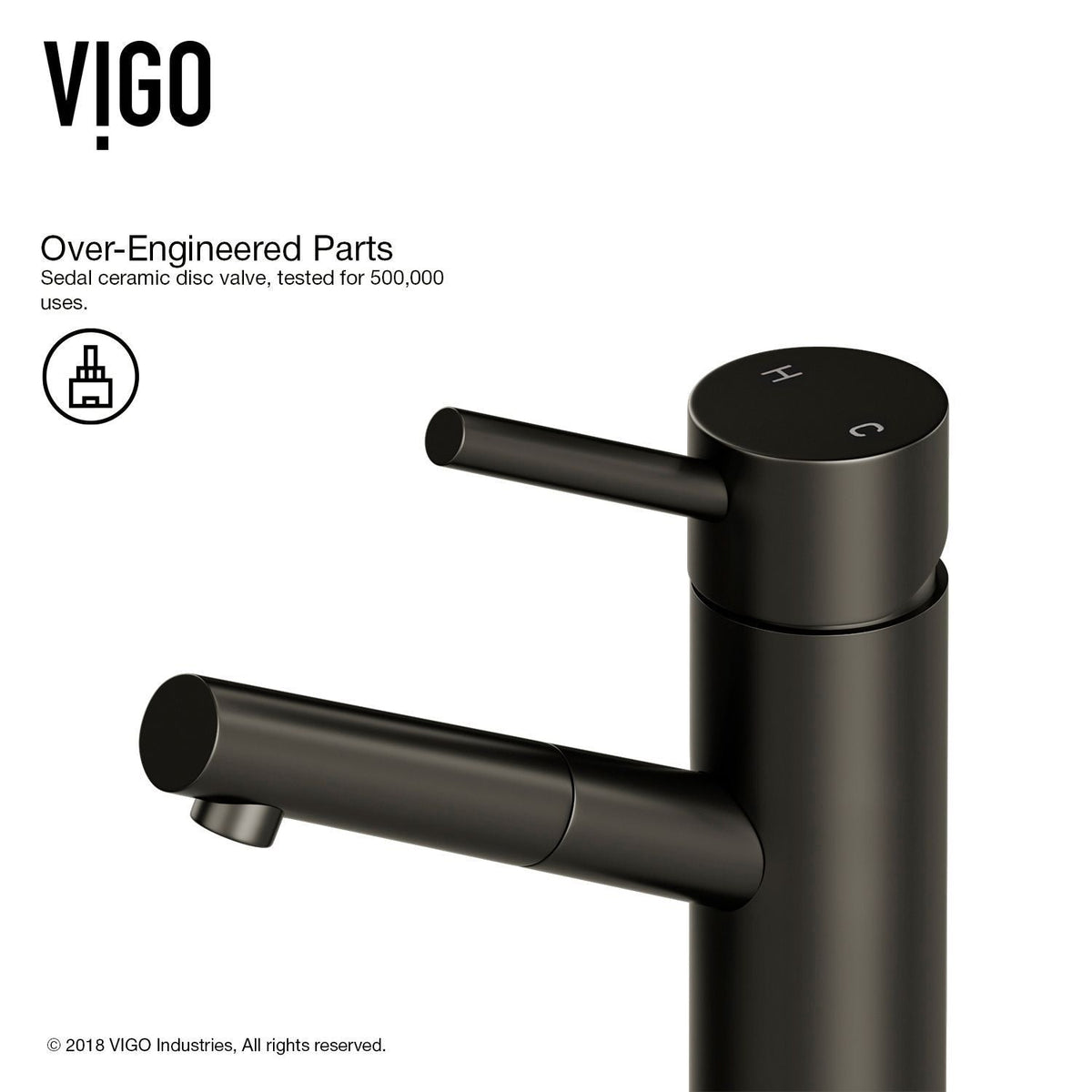 VIGO Noma Single Handle Single Hole Bathroom Sink Faucet, Matte Black,