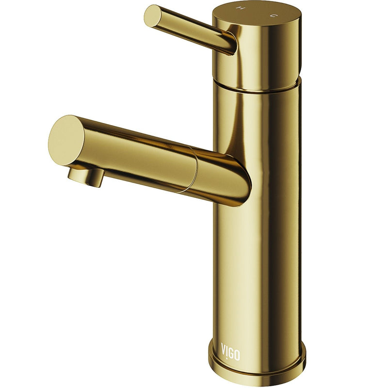 VIGO Noma Single Handle Single Hole Bathroom Sink Faucet, WaterSense Certified, Matte Gold Q1