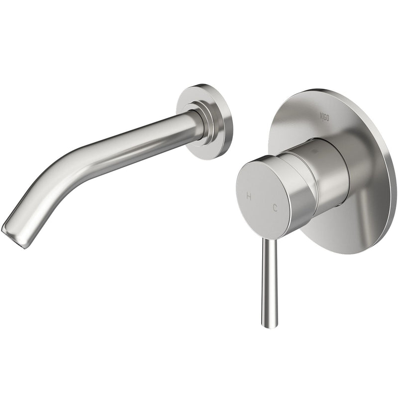 VIGO Olus Wall Mount Bathroom Faucet, WaterSense Certified, Brushed Nickel V1
