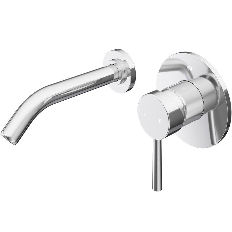 VIGO Olus Wall Mount Single Lever Bathroom Sink Faucet, WaterSense Certified, Chrome G6