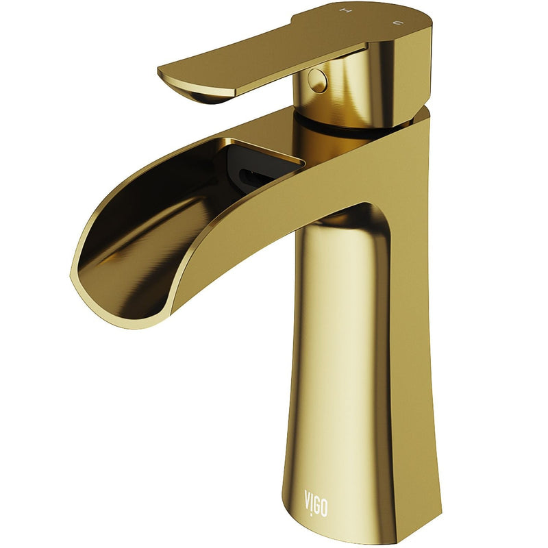VIGO Paloma Single Handle Single Hole Bathroom Sink Faucet, WaterSense Certified, Matte Gold Y6