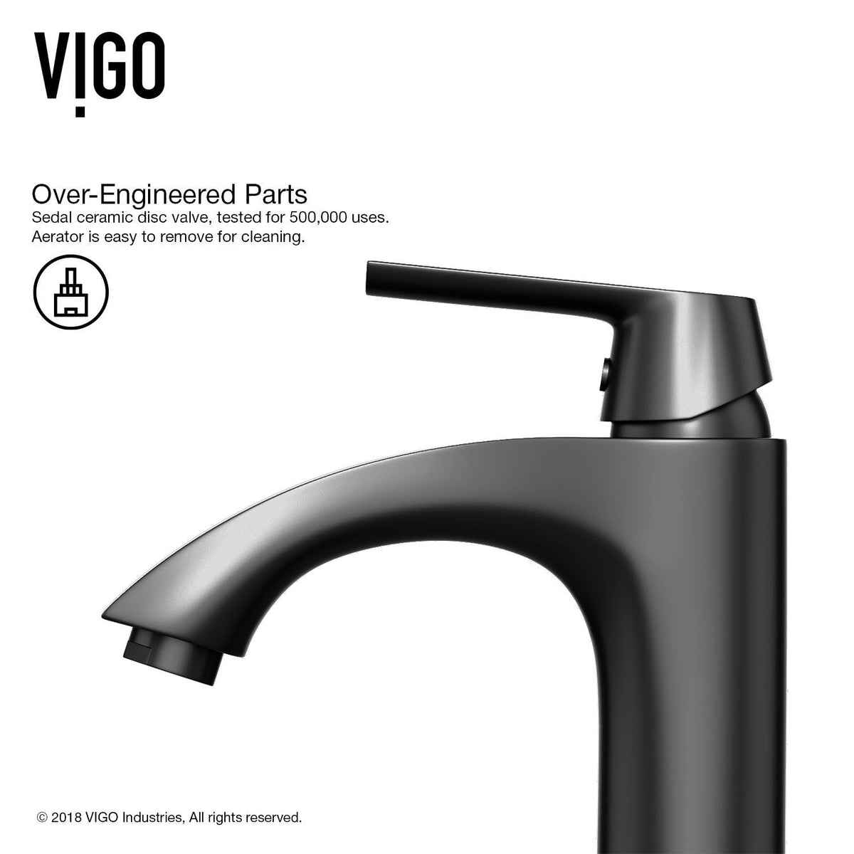 VIGO Penela Single Handle Single Hole Bathroom Sink Faucet, Matte Black,