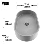 VIGO Sagrada Gothic ConcretoStone 24x14-in Deep Grey Bathroom Sink/Basin with Rectangular Vessel
