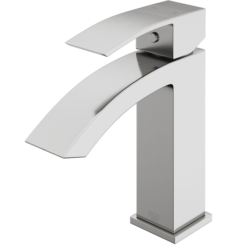 VIGO Satro Single Handle Single Hole Bathroom Sink Faucet, WaterSense Certified, Brushed Nickel B2