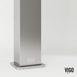 VIGO Tarragona Gothic ConcretoStone Grey Bathroom Sink/Basin Set with Dunn Faucet and Rectangular Vessel