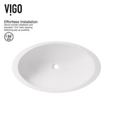 VIGO Wisteria MatteStone White Bathroom Sink/Basin Set with Apollo Faucet and Oval Composite Vessel