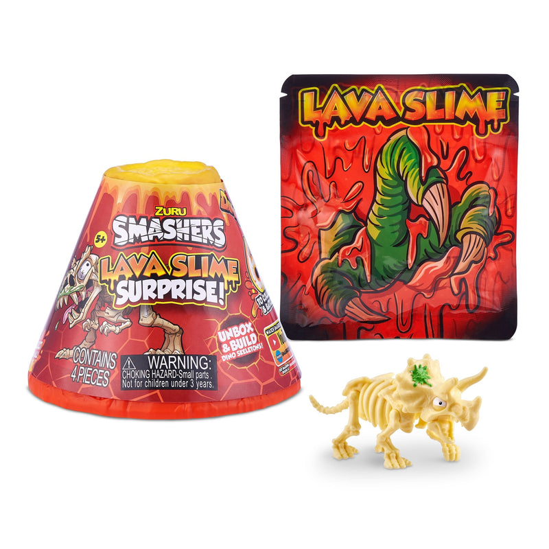 Volcano Lava Slime with Dinosaur Toy Favour, Multi-Coloured, 4-pk, Ages 5+, for Arts & Crafts/Birthday Favour R4