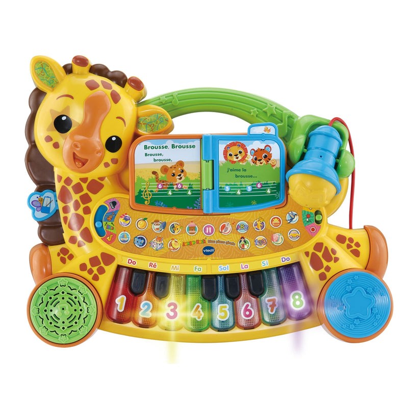VTech Zoo Jamz Giraffe Piano (French Version), Battery Operated, Microphone included S6