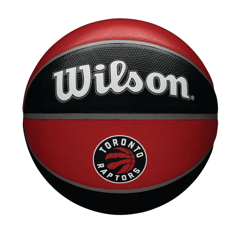 Wilson NBA Toronto Raptors Tribute Outdoor Rubber Basketball, Official Size 7 (29.5-in), Black/Red W0