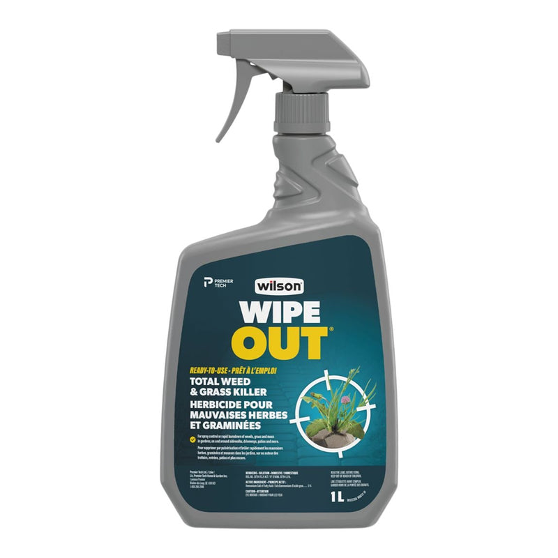 Wilson Wipe Out Ready-to-Use Total Weed & Grass Killer, Herbicide Sprayer, 1-L R3