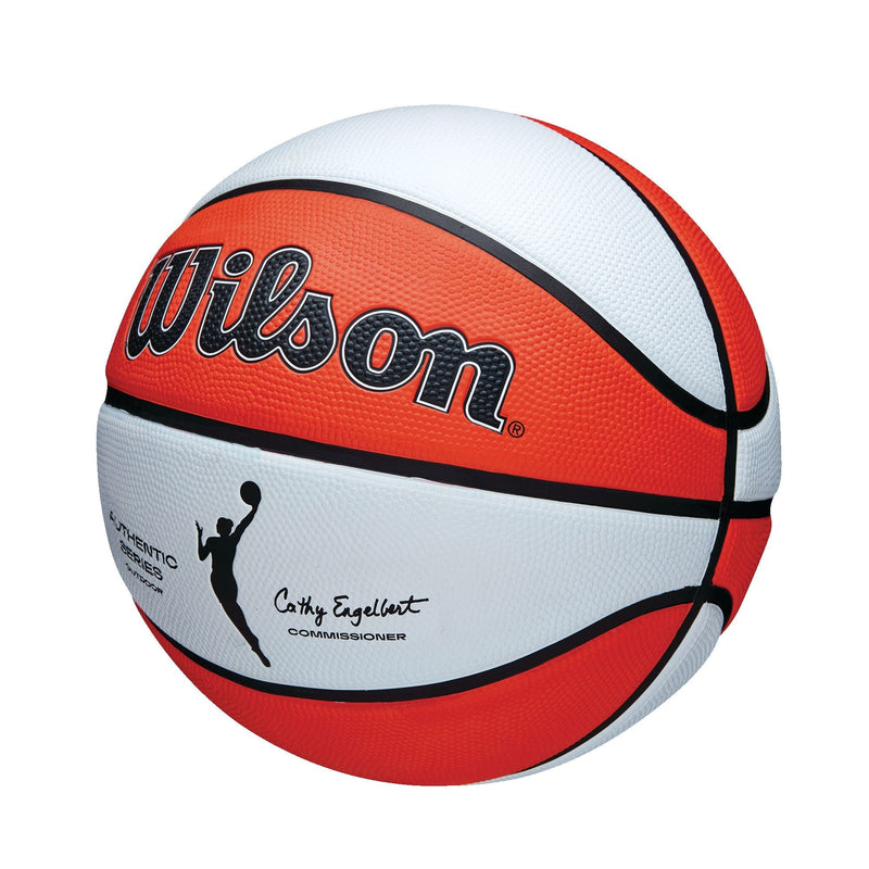 Wilson WNBA Authentic Series Youth Kids' Outdoor Basketball, Size 6 (28.5-in), Orange/White R4