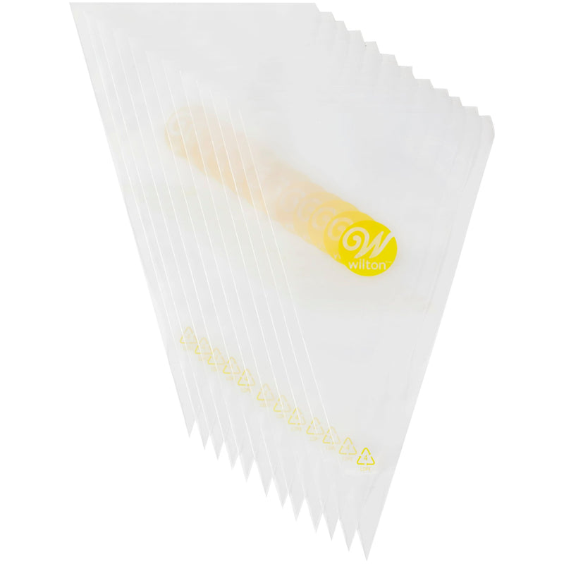 Wilton Disposable Piping Decorating Bag, Clear, 12-pk, for Baking/Cake Decoration Q4