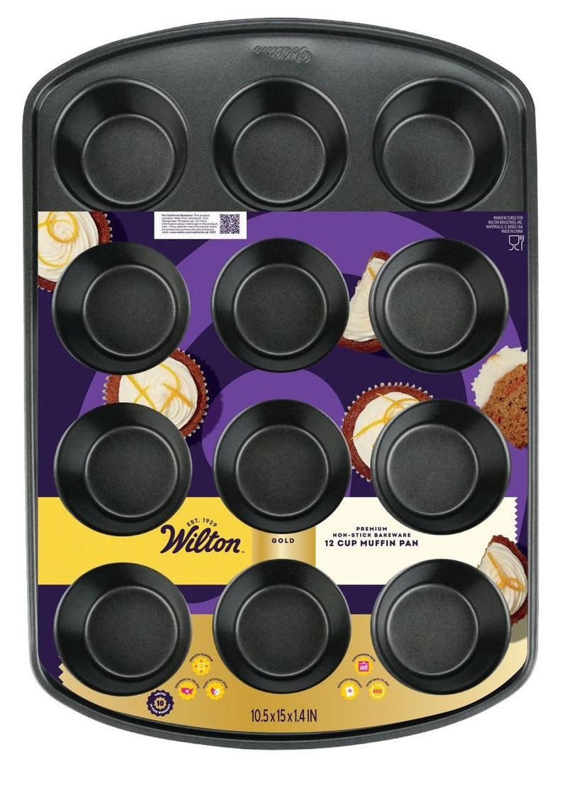 Wilton Gold Premium Non-Stick Bakeware Muffin Pan, 12-Cup Y1