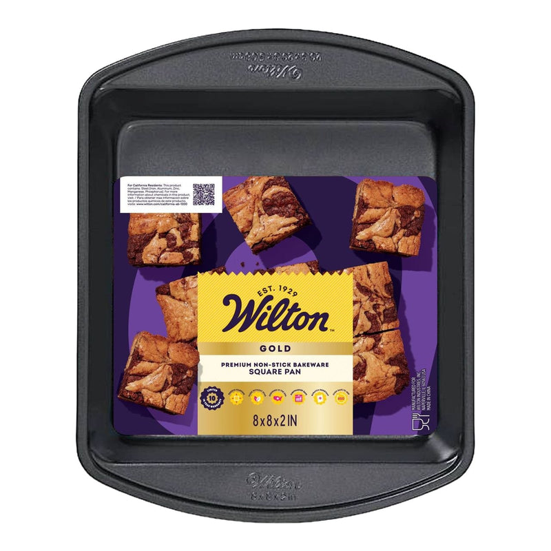 Wilton Gold Premium Non-Stick Bakeware Square Cake Pan, 8x8x2-in F4