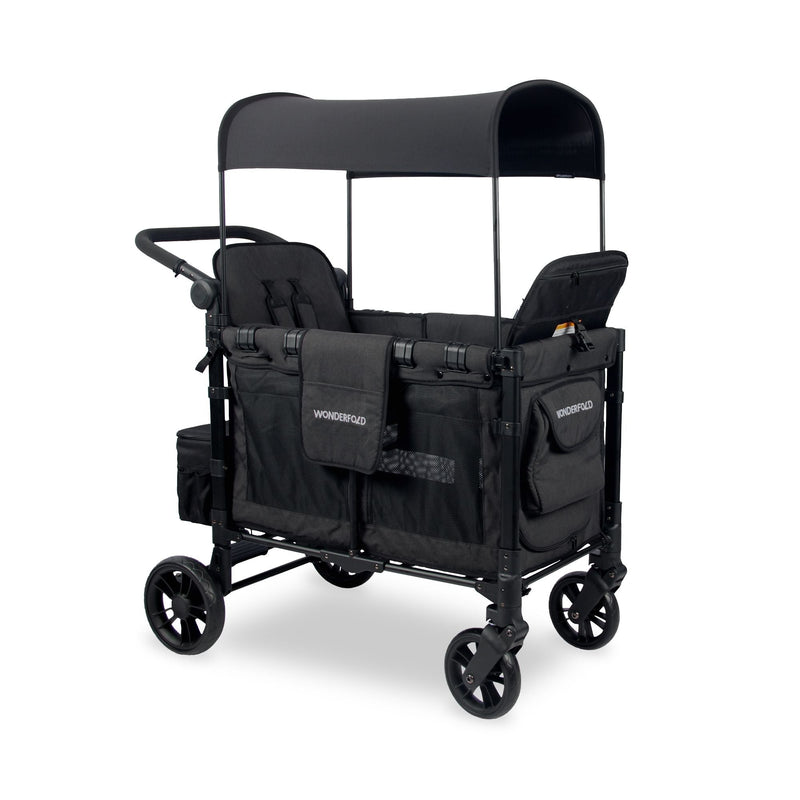 Wonderfold W2 Elite Double Stroller Wagon, 2-Seater, Black D8