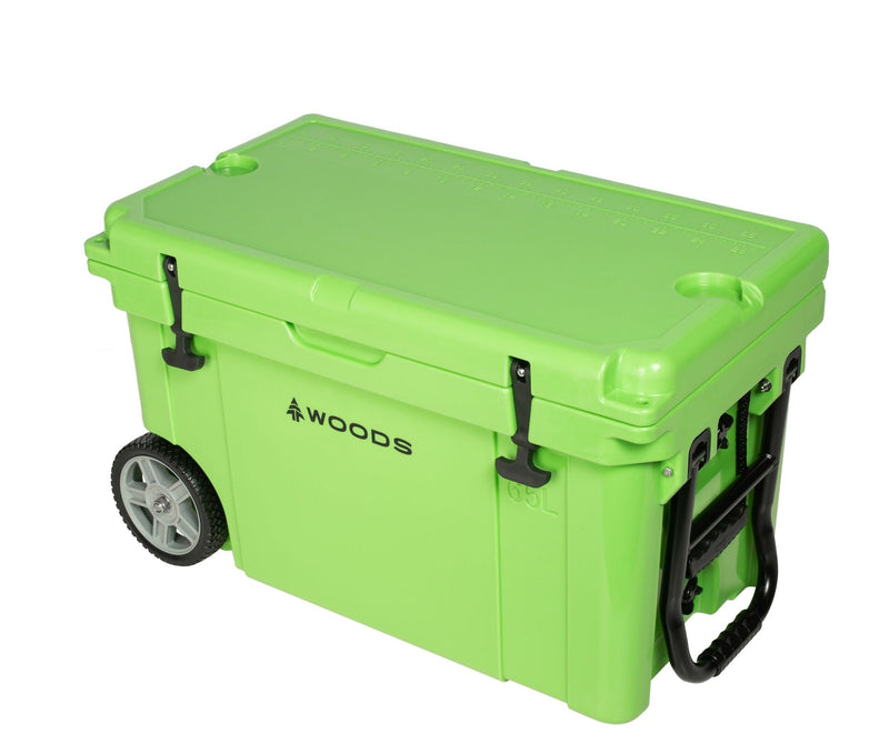 Woods ARCTIC Wheeled Roto-Moulded Cooler with Handle, 65-L, Parrot Green H5