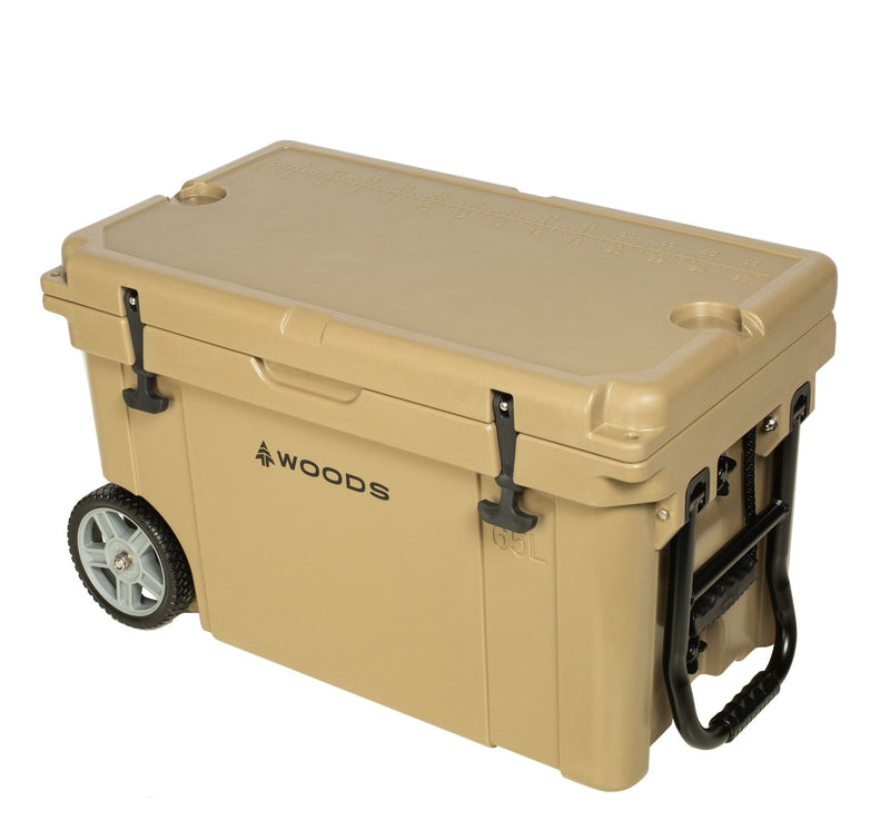 Woods ARCTIC Wheeled Roto-Moulded Cooler with Handle, 65-L, Tan E0