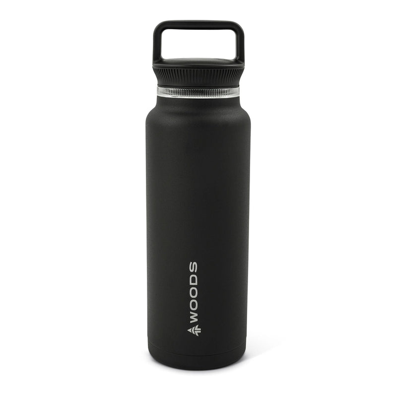 Woods Double Wall Insulated Stainless Steel Portable Reusable Water Bottle with Top Handle, BPA-Free, 50-oz Y0