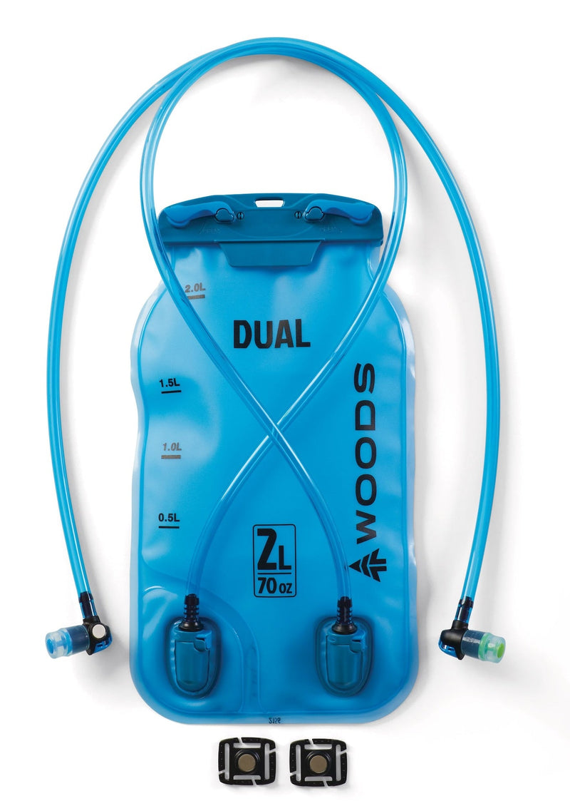 Woods DUAL-COMPARTMENT Water Hydration Reservoir/Bladder, Hiking and Outdoor Sports, 2 x 1-L Compartments N9