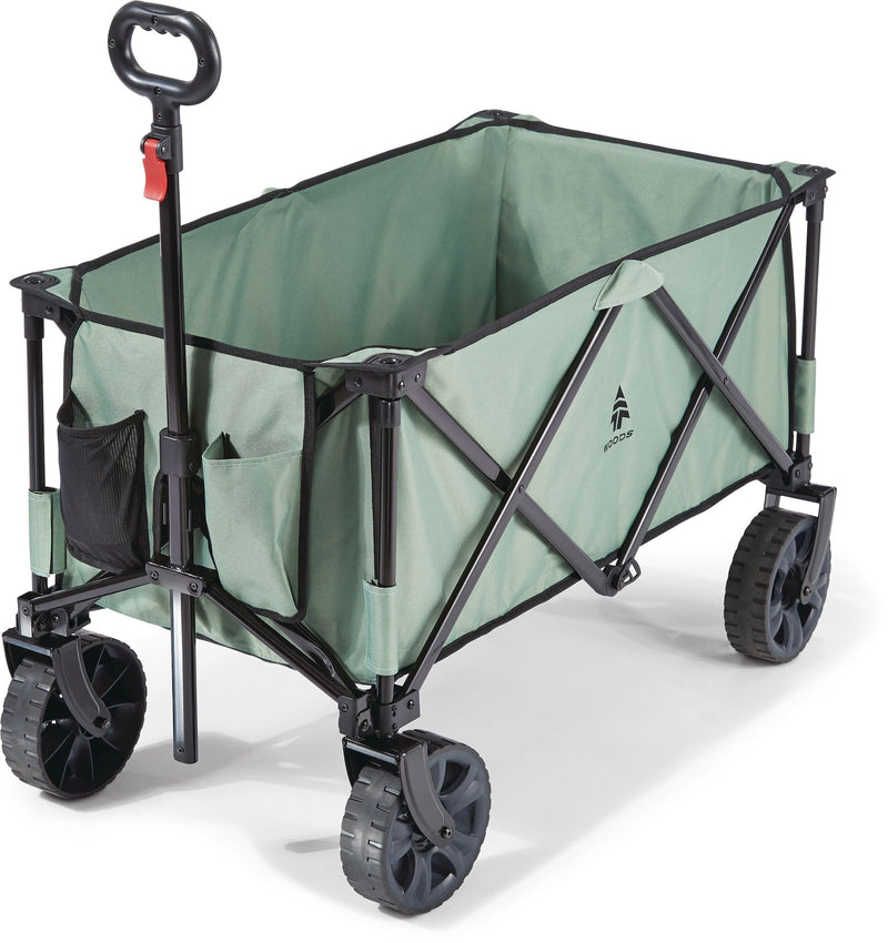 Woods Outdoor Collapsible Folding Utility Adventure Hauler Wagon with Carry Bag, 225-lb Capacity, Sea Foam S1