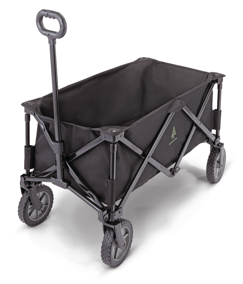 Woods Outdoor Collapsible Folding Utility Standard Wagon & Carry Bag, 150 lb Capacity, Black Z2