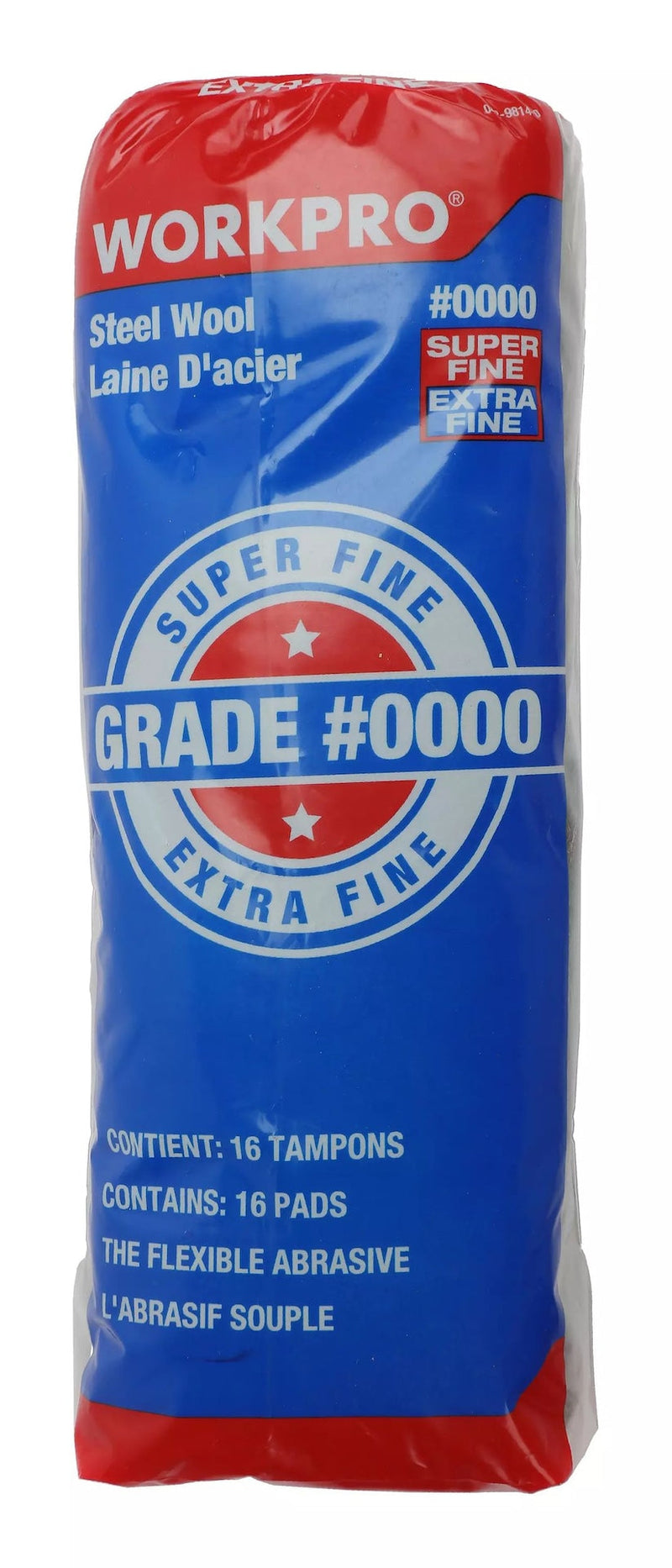 Workpro Steel Wool Pads For Multi-Surface Smoothing & Cleaning, Super Fine Grade, 16-pk G2