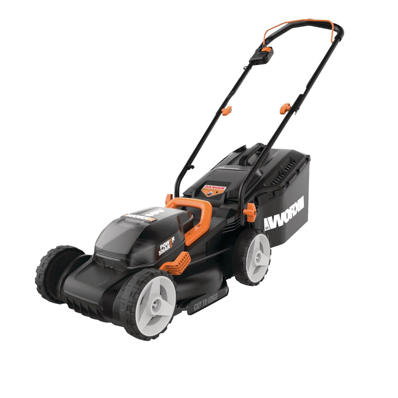 WORX WG779 40V Power Share Cordless Mulching Poly Lawn Mower, 14-in V7