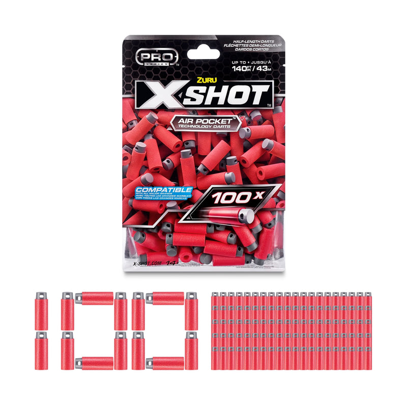 X-Shot Pro Series Half-Length Darts Refills Foil Bag, 100-pk, Ages 8+ B2