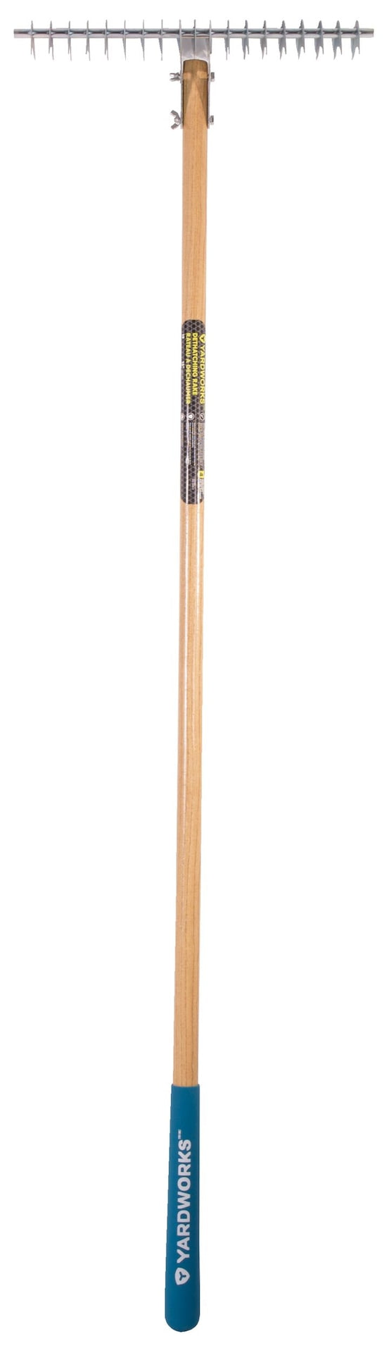 Yardworks 15-in Wide Metal 19-Tine Thatch Rake, 54-in Ash Wood Shaft F5