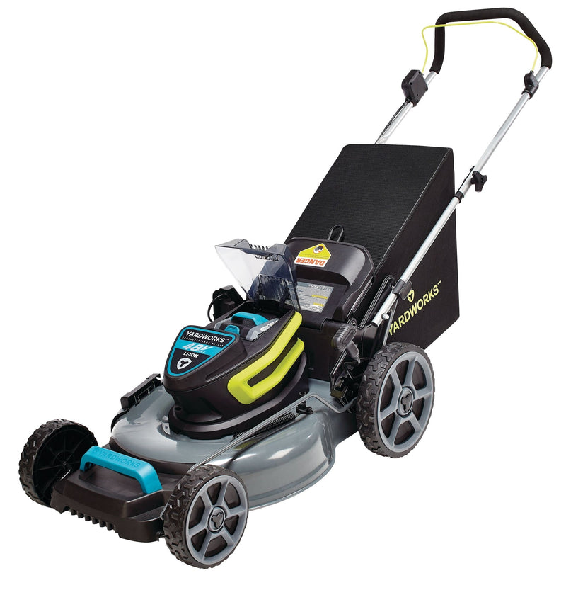 Yardworks 48V 3-in-1 Cordless Brushless Push Lawn Mower, 20-in with 5Ah Battery & Charger A6