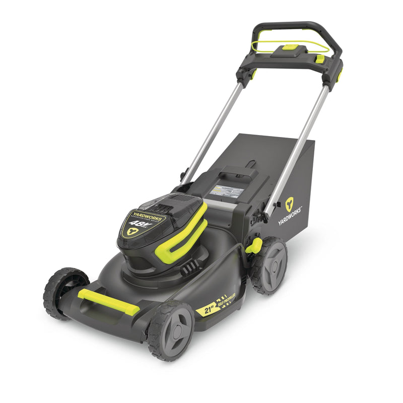 Yardworks 48V 3-in-1 Cordless Brushless Self-Propelled Mower, 21-in with 6Ah Battery & 2Ah Charger Z1