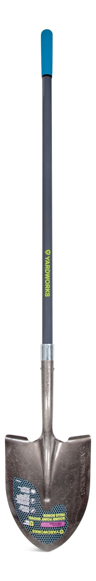 Yardworks Ergo Steel Round-Point Long-Handle Shovel, 57-in Fibreglass Shaft Q1