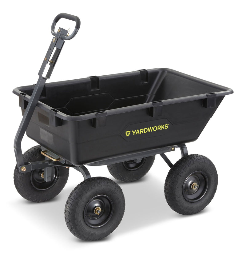 Yardworks Poly Tray 4-Wheel Garden/Yard Cart, 1200-lb T8