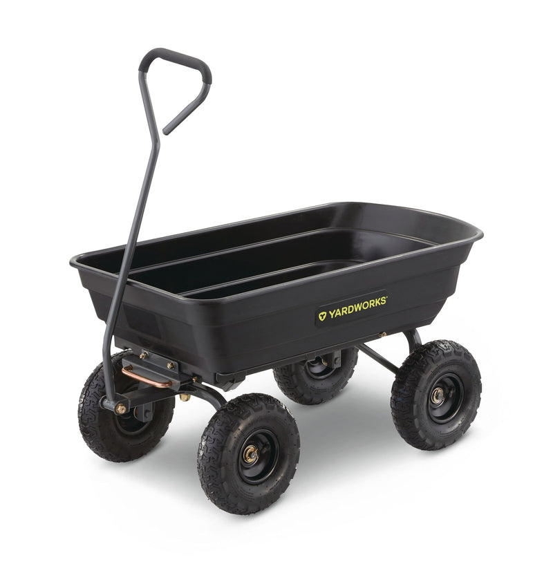 Yardworks Poly Tray 4-Wheel Garden/Yard Cart, 600-lb F0