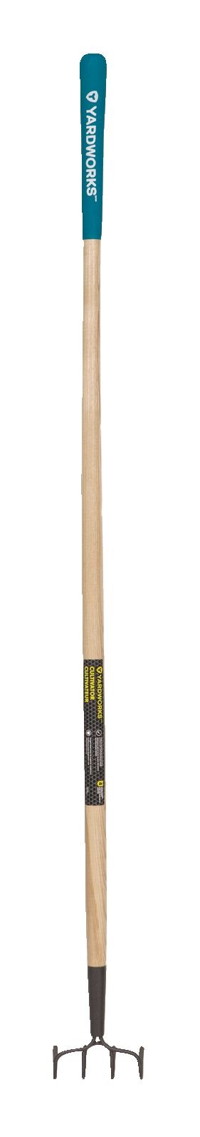 Yardworks Steel 4-Tine Cultivator, 57-in Wooden Shaft N8