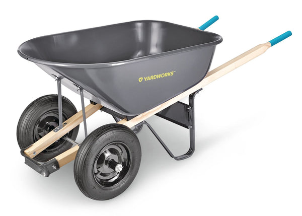 Yardworks Steel Tray 2-Wheel Garden Wheelbarrow, 6-cu-ft E4