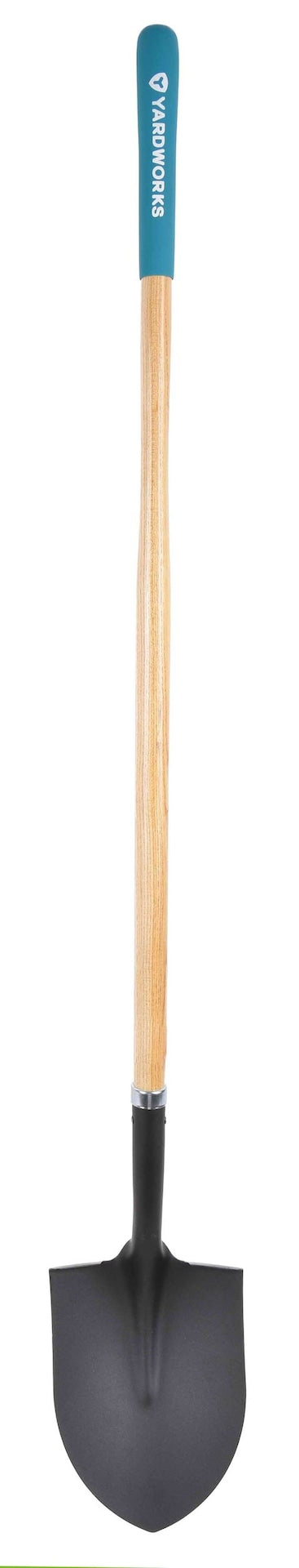 Yardworks Tempered Steel Round Point Long Handle Shovel, 62-In, Hardwood Shaft T8