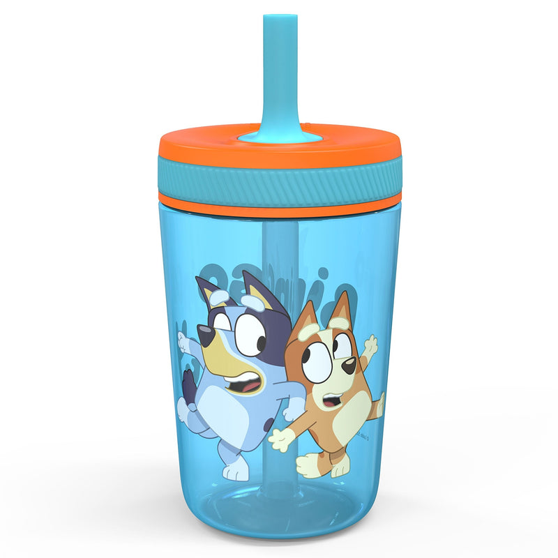 Zak Designs Bluey Kelso Straw Water Bottle for Kids, 50-oz E3